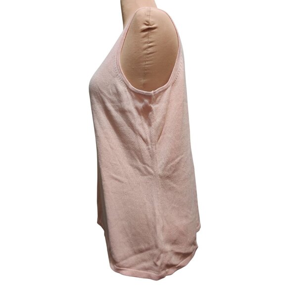 Belle by Kim Gravel Pink Metallic Knit Tank Top L Sleeveless Shimmer Stretch QVC - Picture 10 of 12